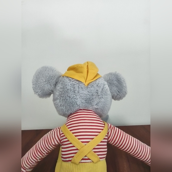 Vintage Knee Hugger Mouse 24" Plush Yellow Corduroy Overalls Stuffed Animal - Picture 5 of 6